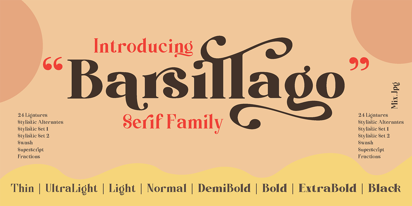 Barsillago Font preview